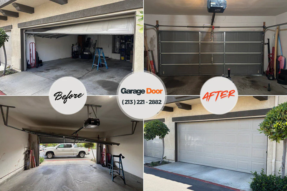 Before and after: garage door repair Indianola, MS
